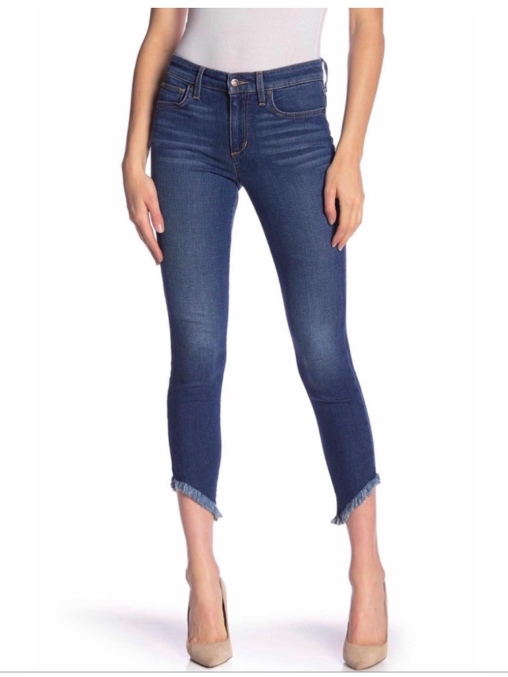 Joe’s Jeans Medium Skinny Jeans V-Cut Raw Hem Asymmetrical Frayed Y2K Size 28
